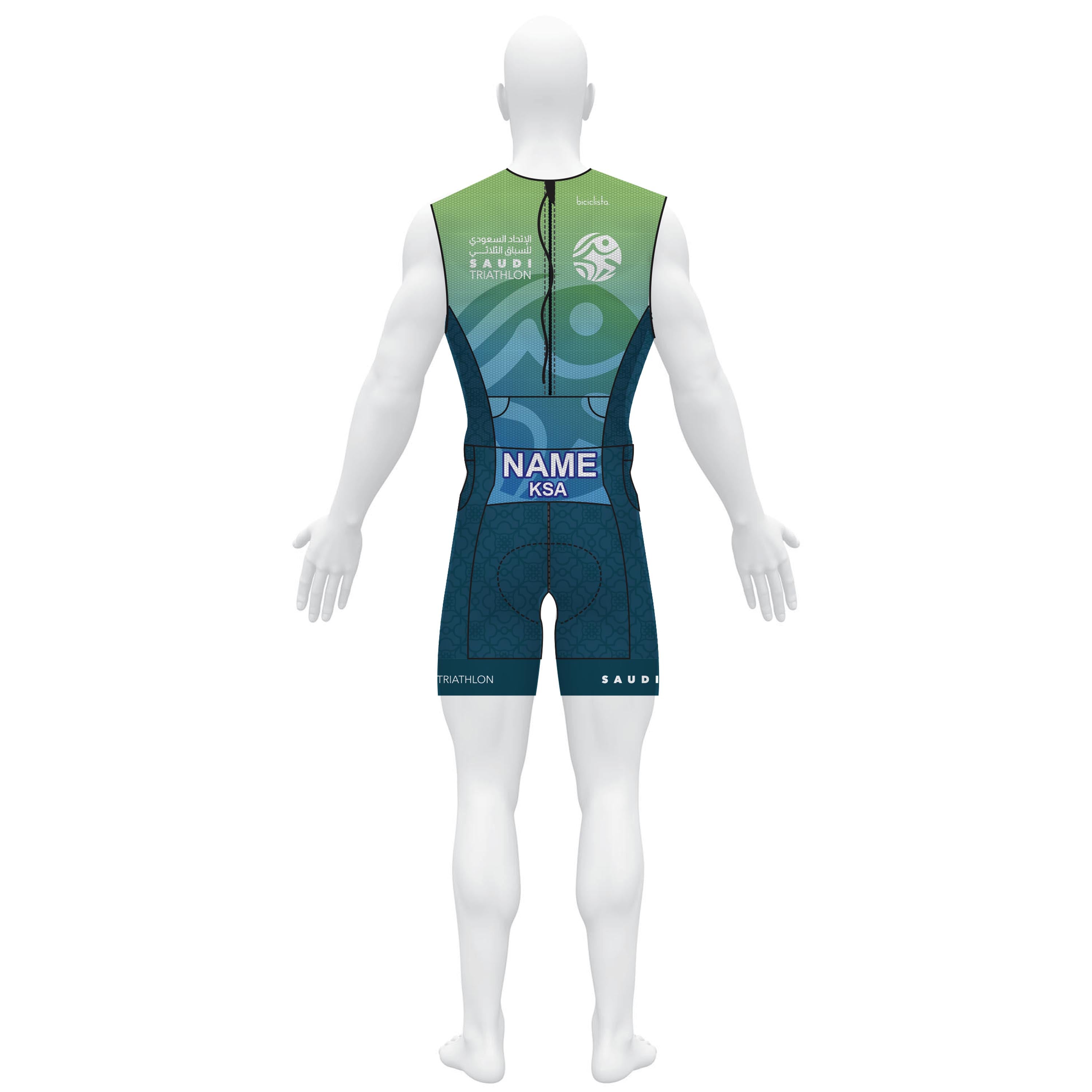 SAUDI FEDERATION TRIATHLON -  MENS TRI RACESUIT - SLEEVELESS